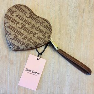 Juicy Couture Brown Wristlet with Logo Lining